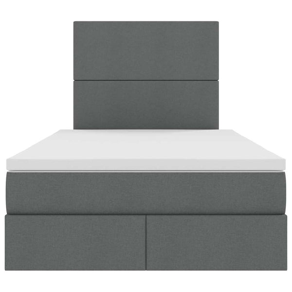 vidaXL Storage Bed with LED Light Dark Gray 120 x 200 cm Polyester