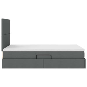 vidaXL Storage Bed with LED Light Dark Gray 120 x 200 cm Polyester