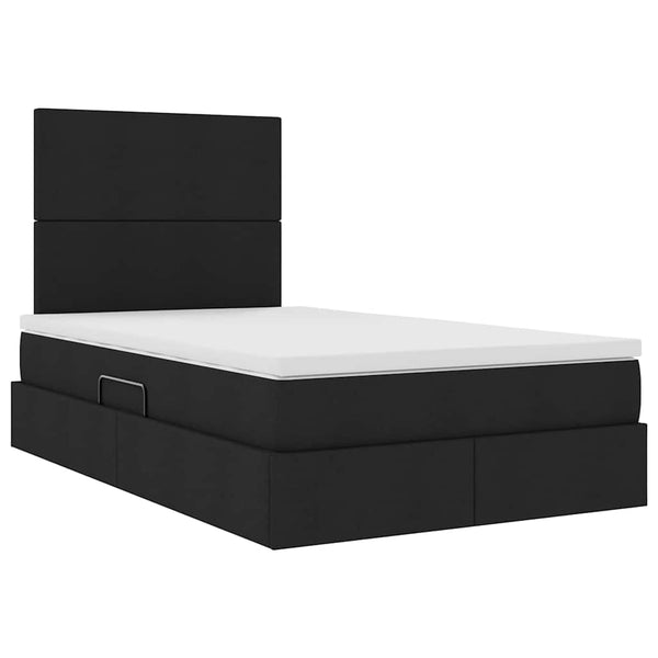 vidaXL Storage Bed with LED Black 120 x 200 cm Polyester