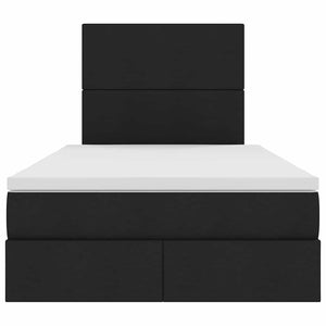 vidaXL Storage Bed with LED Black 120 x 200 cm Polyester