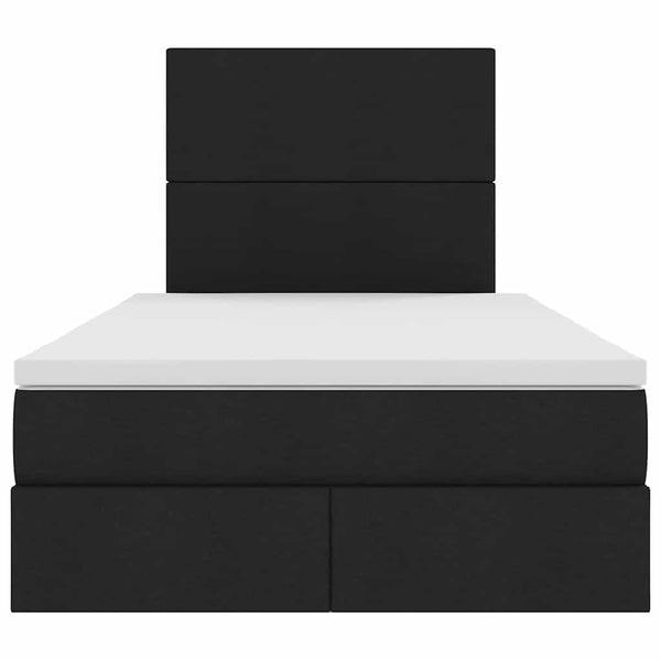 vidaXL Storage Bed with LED Black 120 x 200 cm Polyester