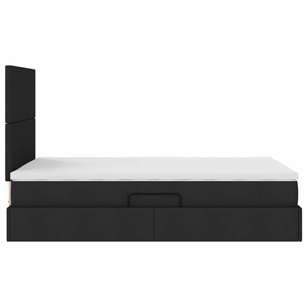 vidaXL Storage Bed with LED Black 120 x 200 cm Polyester