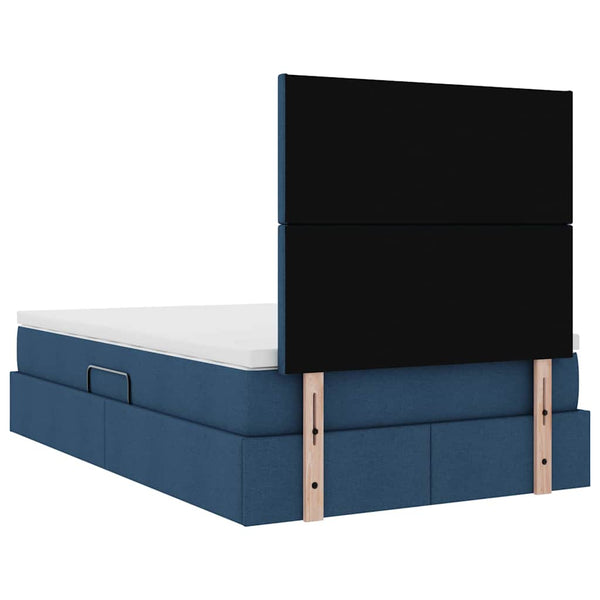 vidaXL Storage Bed with LED and Blue LED 120 x 200 cm Polyester