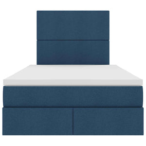 vidaXL Storage Bed with LED and Blue LED 120 x 200 cm Polyester