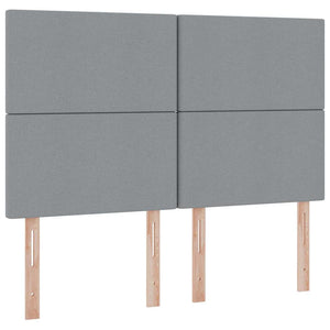 vidaXL Storage Bed with LED Light Grey 140 x 190 cm Polyester