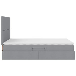 vidaXL Storage Bed with LED Light Grey 140 x 190 cm Polyester