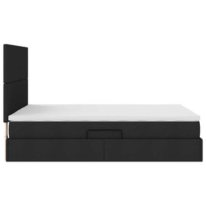 vidaXL Storage Bed with LED Black 140 x 190 cm Polyester