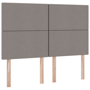 vidaXL LED Bed with Storage Taupe 140 x 190 cm Polyester