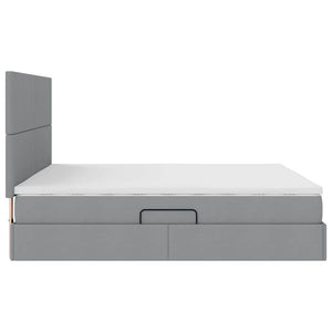 vidaXL Storage Bed with LED Light Grey 160 x 200 cm Polyester