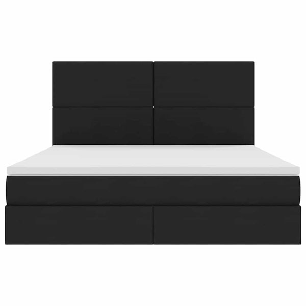 vidaXL Storage Bed with LED Black 160 x 200 cm Polyester