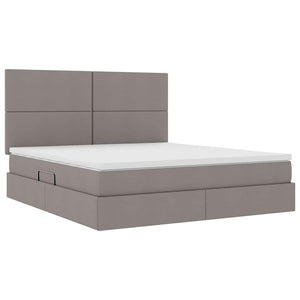 vidaXL LED Storage Bed Taupe 160 x 200 cm Polyester