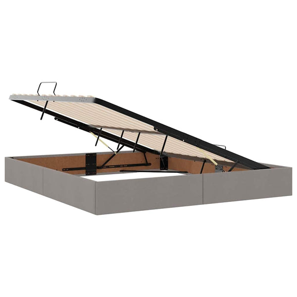 vidaXL LED Storage Bed Taupe 160 x 200 cm Polyester