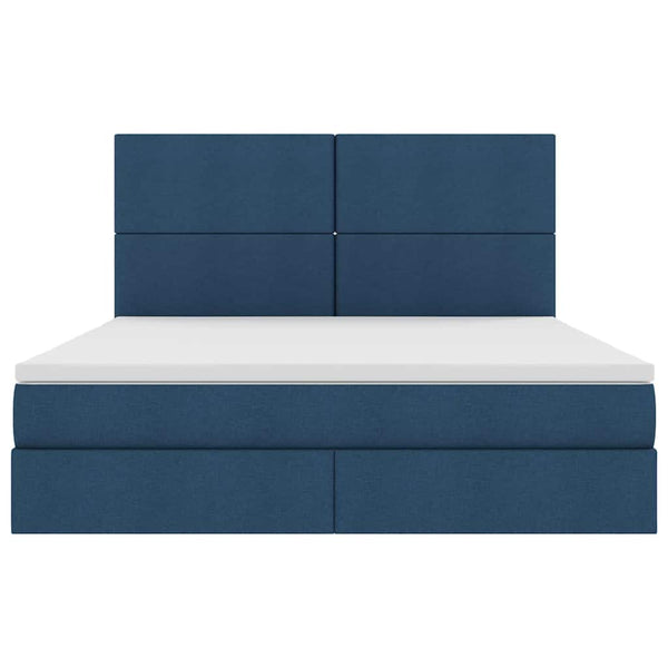 vidaXL Storage Bed with LED in Blue 160 x 200 cm Polyester