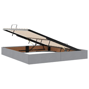 vidaXL Storage Bed with LED Light Grey 180 x 200 cm Polyester