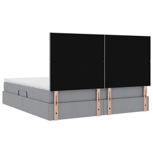 vidaXL Storage Bed with LED Light Grey 180 x 200 cm Polyester