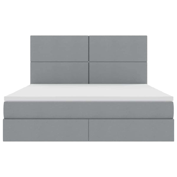vidaXL Storage Bed with LED Light Grey 180 x 200 cm Polyester