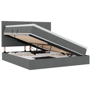vidaXL Storage Bed with LED Dark Grey 180 x 200 cm Polyester
