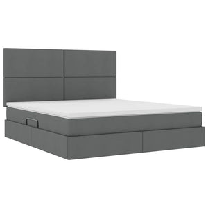 vidaXL Storage Bed with LED Dark Grey 180 x 200 cm Polyester