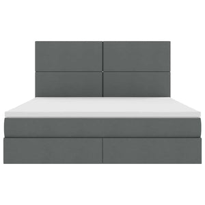vidaXL Storage Bed with LED Dark Grey 180 x 200 cm Polyester
