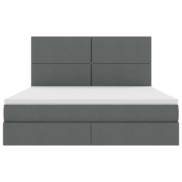 vidaXL Storage Bed with LED Dark Grey 180 x 200 cm Polyester