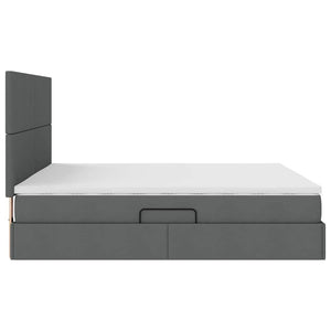 vidaXL Storage Bed with LED Dark Grey 180 x 200 cm Polyester