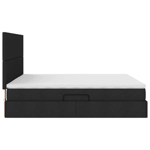 vidaXL Bed with Storage and LED Black 180 x 200 cm Polyester