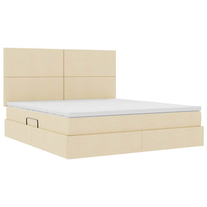 vidaXL Cream LED Storage Bed 180 x 200 cm Polyester