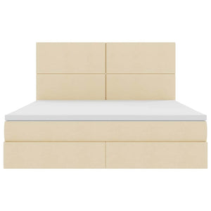 vidaXL Cream LED Storage Bed 180 x 200 cm Polyester