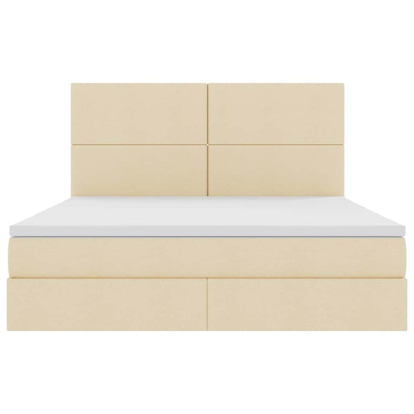 vidaXL Cream LED Storage Bed 180 x 200 cm Polyester