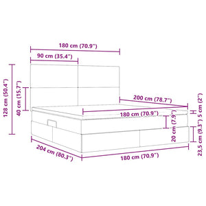 vidaXL Cream LED Storage Bed 180 x 200 cm Polyester
