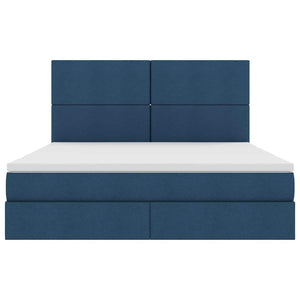 vidaXL Storage Bed with LED and Blue LED 180 x 200 cm Polyester
