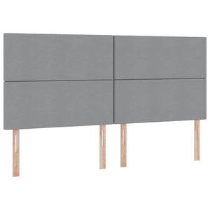 vidaXL Bed with Storage and LED Light Grey 200 x 200 cm Polyester