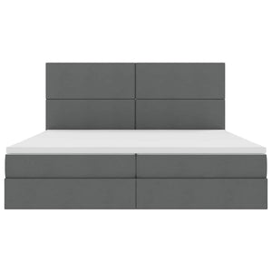 vidaXL Bed with Storage and LED Dark Grey 200 x 200 cm Polyester