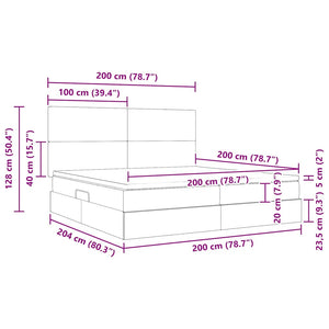 vidaXL Bed with Storage and LED Dark Grey 200 x 200 cm Polyester