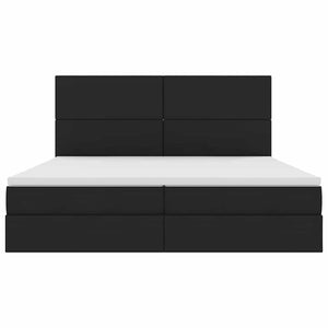 vidaXL Storage Bed with LED Black 200 x 200 cm Polyester