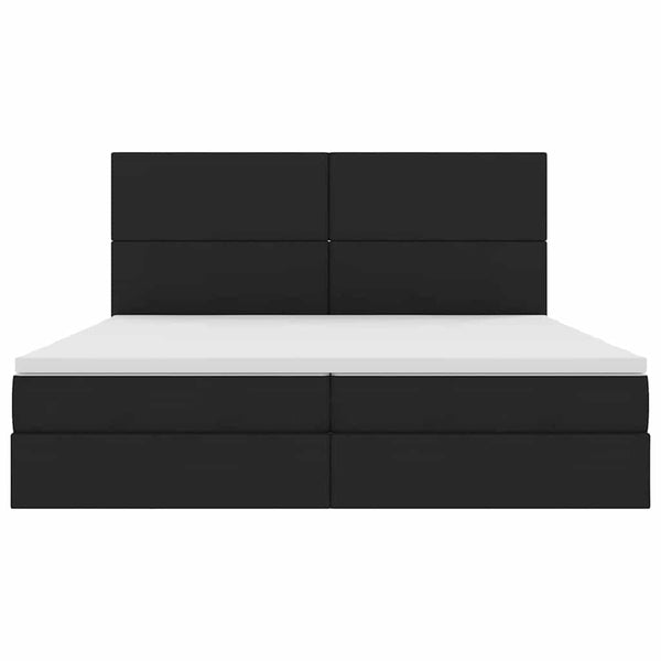 vidaXL Storage Bed with LED Black 200 x 200 cm Polyester