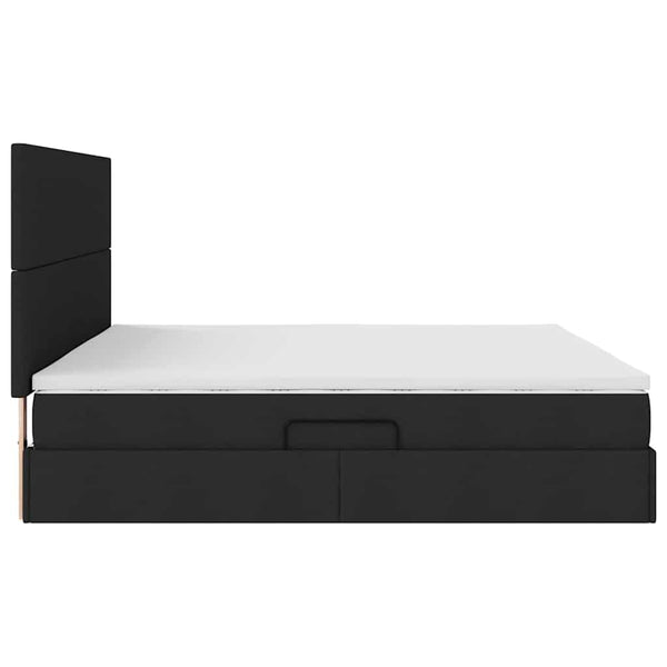vidaXL Storage Bed with LED Black 200 x 200 cm Polyester