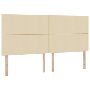 vidaXL Bed with Storage and LED with LED Cream 200 x 200 cm Polyester