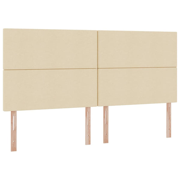 vidaXL Bed with Storage and LED with LED Cream 200 x 200 cm Polyester