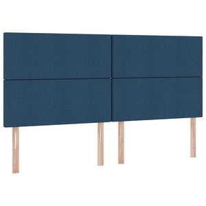 vidaXL Bed with Storage and LED with LED Blue 200 x 200 cm Polyester