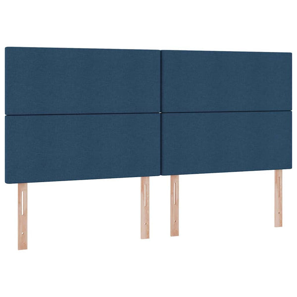 vidaXL Bed with Storage and LED with LED Blue 200 x 200 cm Polyester