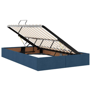 vidaXL Storage Bed with LED in Blue 120 x 190 cm Polyester
