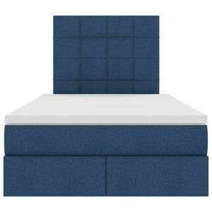 vidaXL Storage Bed with LED in Blue 120 x 190 cm Polyester