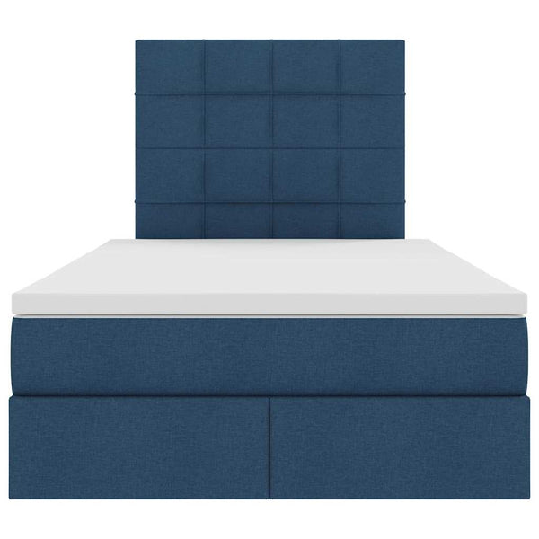 vidaXL Storage Bed with LED in Blue 120 x 190 cm Polyester