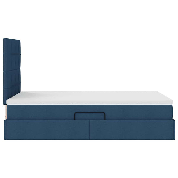 vidaXL Storage Bed with LED in Blue 120 x 190 cm Polyester