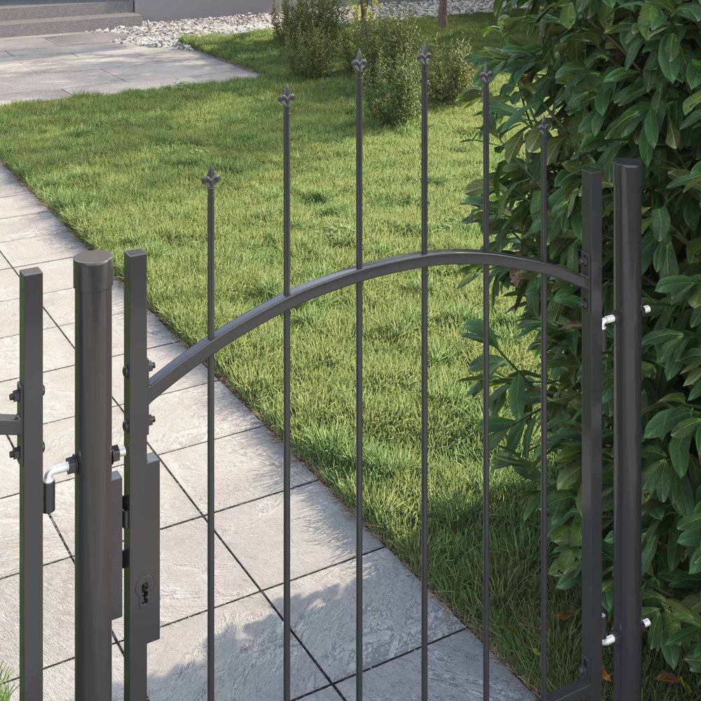 vidaXL Garden Gate with Lock Woerden Grey 100 x 100 cm Steel