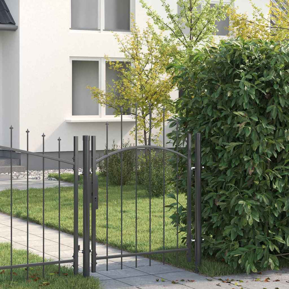 vidaXL Woerden Grey Garden Gate with Lock 125 x 100 cm Steel
