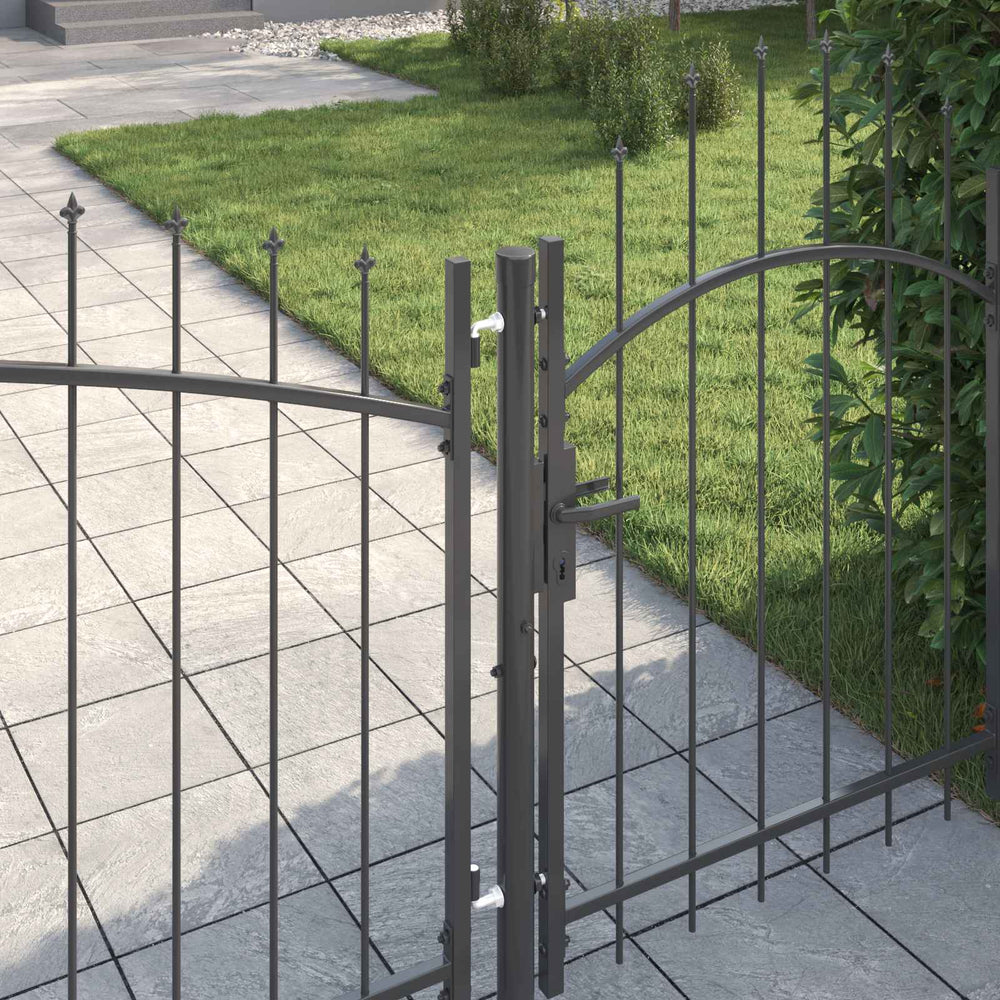 vidaXL Garden Gate with Lock Woerden Grey 125 x 400 cm Steel