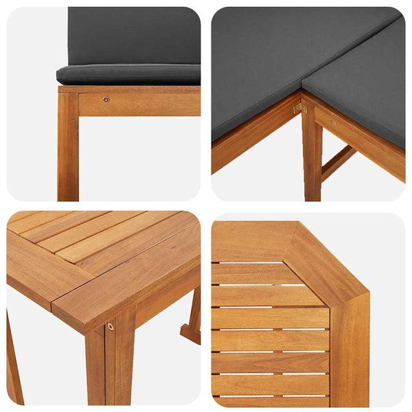 Garten Bistro Set 5-teilig Akazienholz