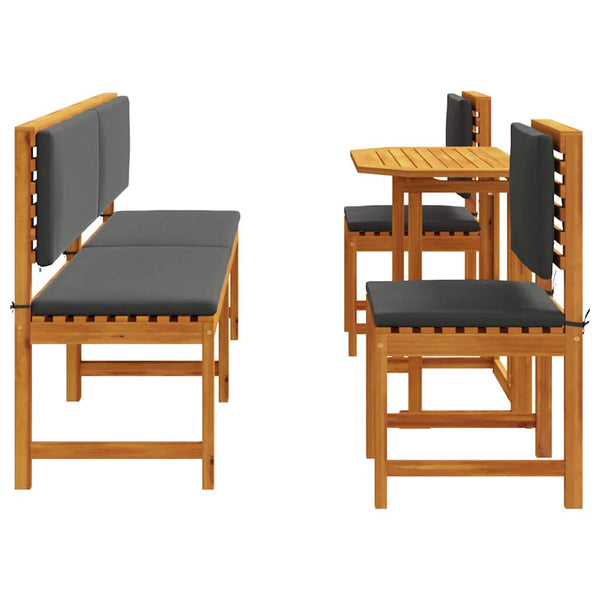 Garten Bistro Set 5-teilig Akazienholz